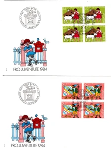 SCHWEIZ MiNr 1284/87 je im 4er-Block Pro Juventute 1984 als FDC - Picture 1 of 2