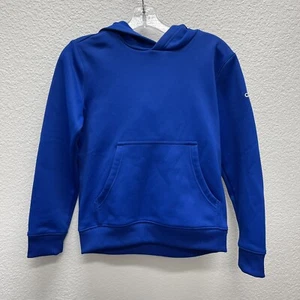 ADIDAS Sweatshirt Hoodie Youth SMALL Blue Pullover Hood Top Shirt - Picture 1 of 5