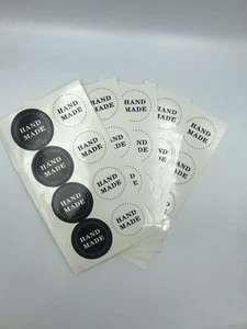 40Stickers Black N White HANDMADE for hand-made Gift Packaging Seal Sticks - Picture 1 of 1