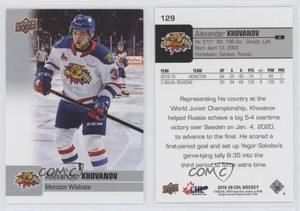 2019-20 Upper Deck CHL Alexander Khovanov #129