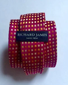 Richard James tie pink yellow orange men’s classic silk - Picture 1 of 4