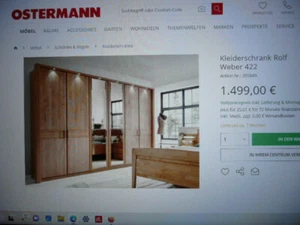 Rolf Weber Kleiderschrank art.422 von Ostermann ;ebenfalls neu Tisch +2 Stühle - Bild 1 von 1