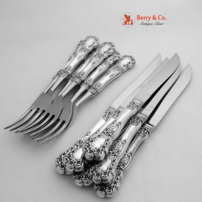 Juego de 6 cuchillos Buttercup Steak or Bird 6 tenedores plata de ley Gorham 1950 Foto 1 de 4