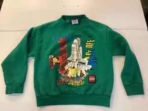 VTG 1990 LEGO Voyager Space Shuttle Blast Off Green Sweatshirt SZ Youth M/L Rare - Picture 1 of 15