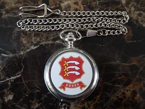 RELOJ BOLSILLO ESSEX POLICE CROMADO CON CADENA (NUEVO) - Imagen 1 de 3