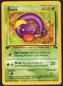 Pokemon Ekans - Fossil 46/62 / Common - 1st Ed - NM - Imagen 1 de 2