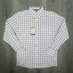 Wrangler George Strait Mens Small Long Sleeve Plaid Button Shirt Red White - Picture 1 of 15