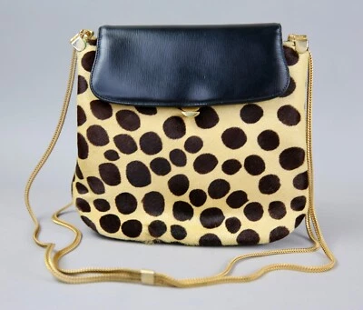 Bolso Monedero Vintage Años 60 GRETA Suave Original Imitación Leopardo con Acabados en Latón Foto 1 de 4