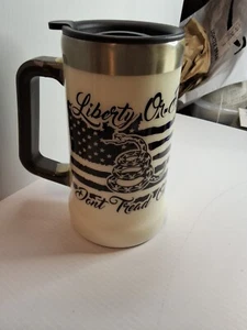 Stanley Tumbler 24oz. White With Liberty Or Death Also US Flag, Snake - Picture 1 of 7