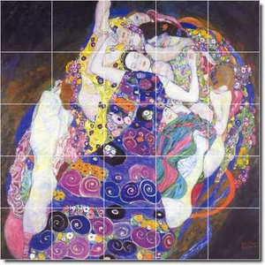 Mural azulejo abstracto Gustave Klimt PT05044. Azulejos 40 x 40 (25) 8x8 - Imagen 1 de 1