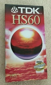 TDK HS60 VIDEO CASSETTE FOR CAMERA RECORDERS & VCRs NEW - Bild 1 von 1