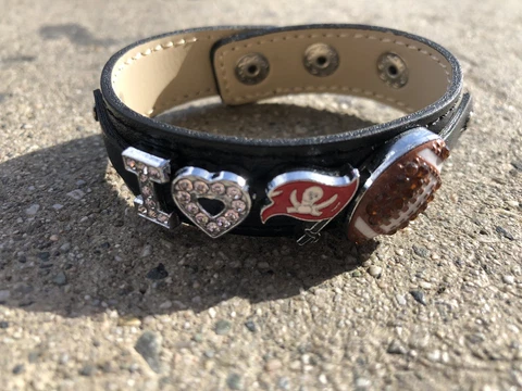 Tampa Bay Buccaneers Rhinestone Football Bracelet / Super bowl 2021 / NFL Footba Cover