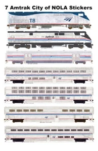 Amtrak City of New Orleans 7 individual Stickers Andy Fletcher - Picture 1 of 1