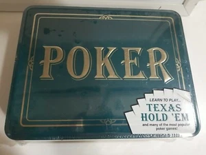 Brand New Jax Professional Poker Set Collectible Green Tin Play Texas Hold'em  - Picture 1 of 5