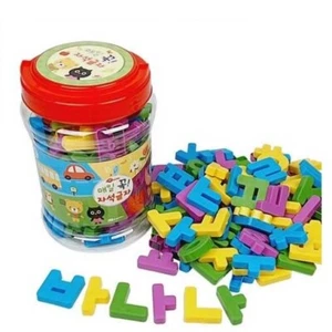 Playmax Toy 104 Magnetic Korean Alphabet (Hangul) Bucket for Preschool Learning - Picture 1 of 7