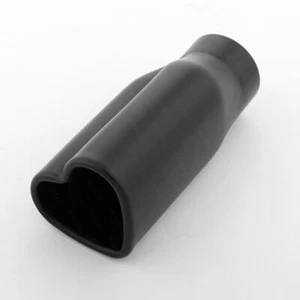 Stainless Steel Black Exhaust Tip Heart Shaped Out 1.875" In 3"x2.5" Out Rolled - Picture 1 of 6