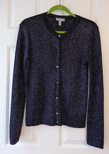 NUEVO ELLEN TRACY PÚRPURA OSCURO METÁLICO MUJER CÁRDIGAN US M - Imagen 1 de 11