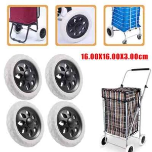 4x Shopping Trolley Replacement Spare Wheels Cart Caster 6.3" Dia Rubber Foaming - Picture 1 of 16