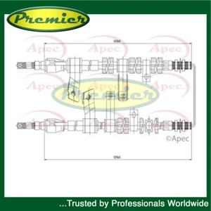 Premier Rear Hand Brake Cable Fits Daewoo Matiz 1998-2005 0.8 1.0 96316682 - Picture 1 of 2