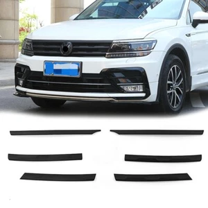 6Pcs Matte Black Front Bumper Center Grille Strips for VW Tiguan MK2 2017-2021 - Picture 1 of 3