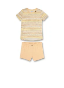 Shorty, Short Pajamas, Pastel Striped By Sanetta Size 152 Organic Cotton - Picture 1 of 1