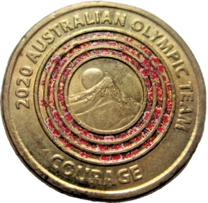 2020 AUSTRALIAN OLYMPIC TEAM - COURAGE 2 DOLLAR COIN - # 49/9/24M - Picture 1 of 3