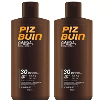 Piz Buin Moisturising Sun Lotion SF30 200Ml Allergy Sun Sensitive X 2 Pack