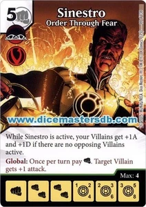 Sinestro Order Through Fear #99 - Justice League - DC Dice Masters - Picture 1 of 1