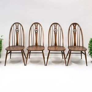 4 Ercol Windsor Swan Bow Back Dining Chairs Golden Dawn #876 FREE UK Delivery - Picture 1 of 9