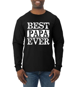 Best Dad Ever Daddy Husband Fathers Day Gift Mens Long Sleeve Shirt - Picture 1 of 11