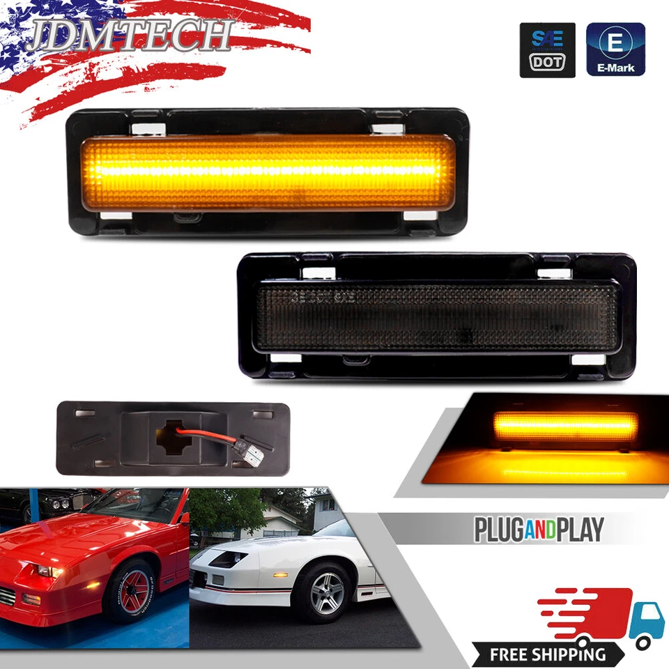 Juego de pares de luces de estacionamiento de esquina de señal lateral para Camaro Firebird Trans Am Foto 1 de 4