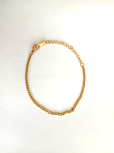 18 Karat vergoldete zierliche runde kubanische Kette Damen Armband - Bild 1 von 2