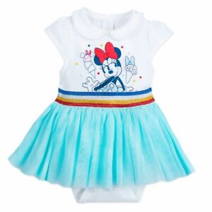 Disney Authentic Minnie Mouse Tutu Baby Bodysuit Size 3 6 Months