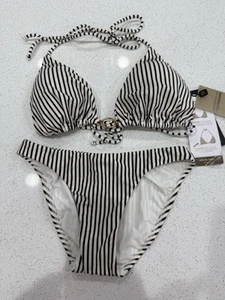 Bikini donna ViX 2 pezzi nero bianco nuovo con etichette taglia grande fondo taglia XS - Foto 1 di 8