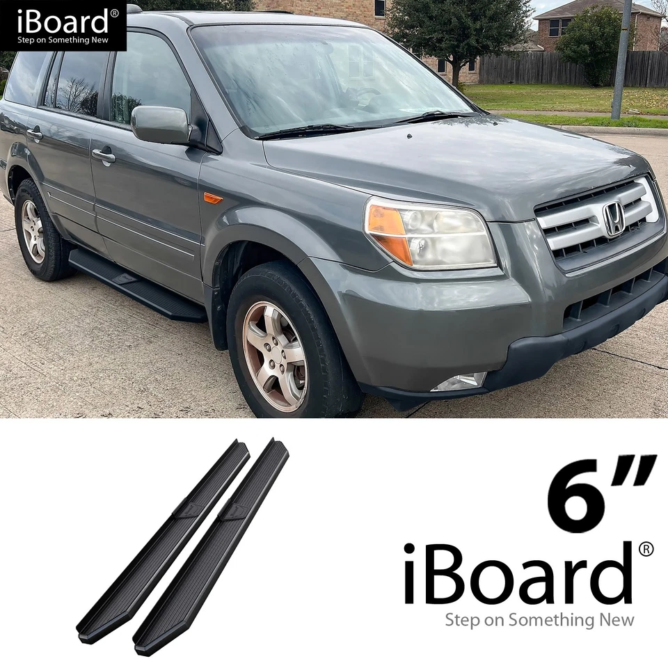APS Running Board Black 6" Fit Acura MDX Honda Pilot 03-08 - Imagem 1 de 4