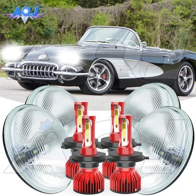 For Chevrolet Corvette 1959-1982 5-3/4 5.75"INCH LED Headlights Hi-Lo Beam Lamp - Image 1 of 4