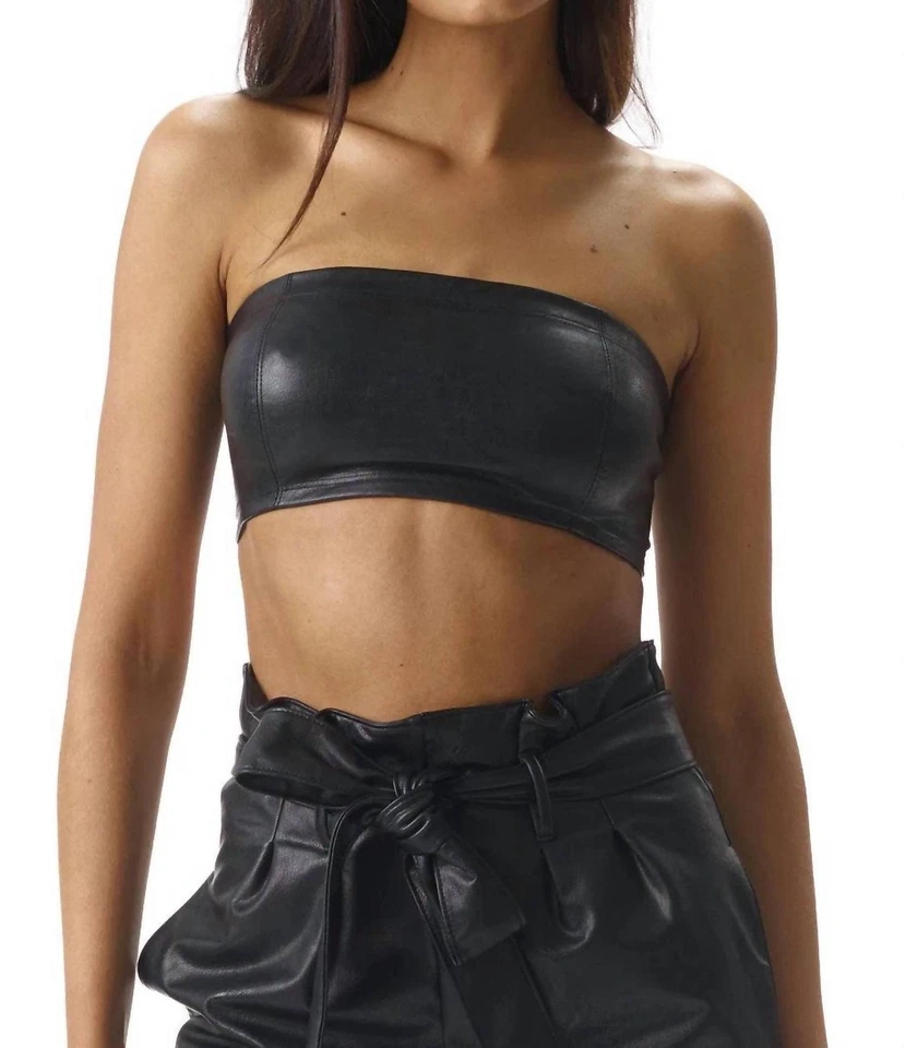 Bralette bandeau de cuero sintético Commando negro Foto 1 de 1
