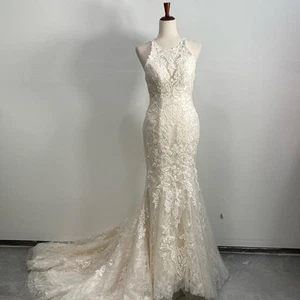 Maggie Sottero Mermaid Wedding Dress Ivory over soft blush Whimsical Size 4 NWT - Picture 1 of 15