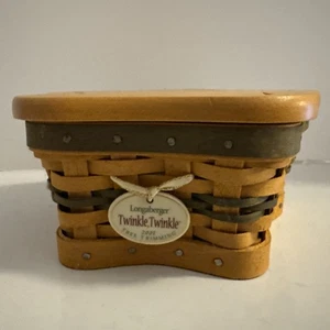 Combo de cesta de recorte de árboles Twinkle Twinkle Longaberger 2001 ~ verde sin tela - Imagen 1 de 18