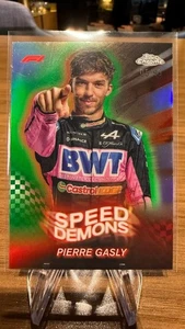 2024 Chrome F1 Speed Demons Green Refractor #SD-10 Pierre Gasly 05/99 - Picture 1 of 2