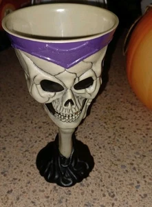 Skelett Totenkopf Kunststoff Weinkelch Halloween Knochen 7,5" Gothic - Bild 1 von 5