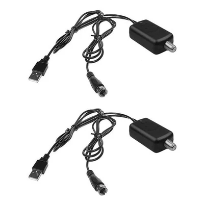 2pcs HDTV Antenna Amplifier Signal Booster TV High Gain Environmental Friendly - Image 1 of 4