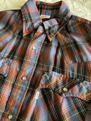 Vintage Levis White Tab Button Up Shirt Men’s M Plaid Western Shiny Gold Stripe - Image 1 of 4