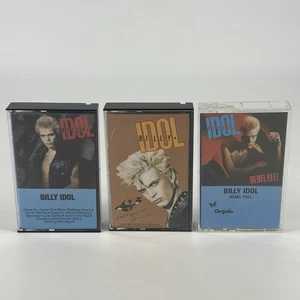 Billy Idol 3 KASSETTEN TAPE LOT Rebel Yell, Self Titled & Whiplash Smile. - Bild 1 von 9