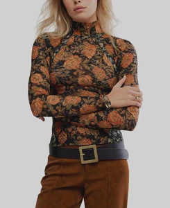 Schönes schwarzes geblümtes Kombi-Top von Free People Lyric - Größe XS - Bild 1 von 5