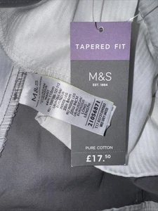 Graue Marks and Spencer’s Herrenhose W44/L33”Casual Fit Baumwolle Neu mit Etikett. - Bild 1 von 7