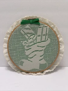 Vintage Nadelspitze Hoop Strumpf Jingle Bells Weihnachten Wandbehang 10" - Bild 1 von 4