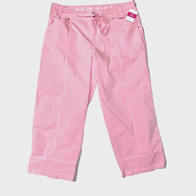 FRESH PRODUCE Small Blush Pink Stretch Cotton $79 Broadcloth Safari Capris NWT S Foto 1 de 4