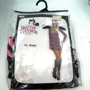 Disguise Jail Bird Angel Convict Prisoner Costume Pink & Black Size 12-14 - NEW - Picture 1 of 6