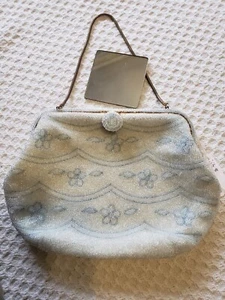 Vintage Micro Fully Beaded Handbag Evening Bag Purse  France w Mirror - Picture 1 of 7